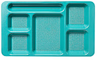 Cambro Camwear® 5-Compartment Trays, Teal, Pack Of 24 Trays