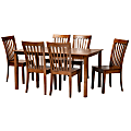 Baxton Studio Erion 7-Piece Dining Set, Walnut Brown