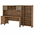 Bush Business Furniture Somerset 72"W Office Computer Desk With Hutch And 5-Shelf Bookcase, Fresh Walnut, Standard Delivery 1 thumbnail image
