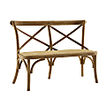 Linon Corie Bentwood Bench With Backrest, 35"H x 44-1/2"W x 24-1/2"D, Brown 1 thumbnail image