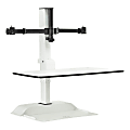Safco® Electric Desktop Sit-Stand 2-Arm Desk Riser, White