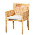 bali & pari Karis Rattan Dining Chair, Natural/White