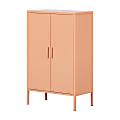 South Shore Crea 26"W Metal 2-Door Accent Cabinet, Orange