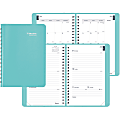 Rediform Fashion Academic Weekly Planner - Academic/Professional - Monthly, Weekly - 1.1 Year - July 2020 till July 2021 - Twin Wire - Desk - Pacific Green - Vicuana - 8" Height x 5" Width