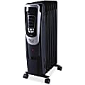 Lorell® LED Display Electric Mobile Radiator Heater, Black 1 thumbnail image