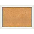 Amanti Art Rectangular Non-Magnetic Cork Bulletin Board, Natural, 41” x 29”, Eva White Silver Plastic Frame 1 thumbnail image