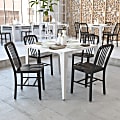 Flash Furniture Commercial Grade Metal Indoor/Outdoor Chairs, Black, Set Of 2 Chairs 1 thumbnail image