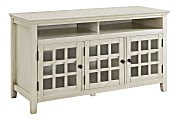Linon Home Décor Products Henry 3-Door Media Console, 27"H x 48"W x 20"D, White