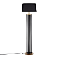 LumiSource Ribbon Contemporary Floor Lamp, 62"H, Black/Gold