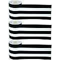 Teacher Created Resources® Straight Rolled Border Trim, Black & White Stripes, 50’ Per Roll, Pack Of 3 Rolls