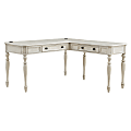 Office Star™ Country Meadows 60"W L-Shaped Computer Desk With Power, Antique White 1 thumbnail image