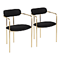 LumiSource Demi Chairs, Black/Gold, Set Of 2 Chairs