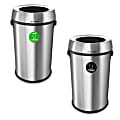 Alpine Industries Stainless Steel Open Top Compost And Trash Station, 17 Gallons, Silver 1 thumbnail image