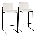 LumiSource Fuji High-Back Bar Stools, White/Black, Set Of 2 Stools