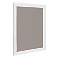 DesignOvations Bosc Non-Magnetic Framed Linen Fabric Pinboard, 23-1/2" x 29-1/2", Gray, White Plastic Frame 1 thumbnail image