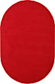 Joy Carpets® Kids' Essentials Oval Area Rug, Endurance™, 6' x 9', Red 1 thumbnail image