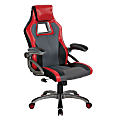 OSP Designs Race Bonded Leather High-Back Chair, Charcoal Gray/Titanium 1 thumbnail image