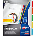 Avery® Clear Easy View Durable Plastic Dividers For 3 Ring Binders, 8-1/2" x 11", 5-Tab, Bright Multicolor, 1 Set