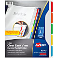 Avery® Clear Easy View Durable Plastic Dividers For 3 Ring Binders, 8-1/2" x 11", 5-Tab, Bright Multicolor, 1 Set 1 thumbnail image