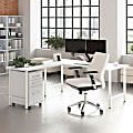 Bush Business Furniture Hustle 72"W L-Shaped Corner Computer Desk with 3 Drawer Mobile File Cabinet, White, Standard Delivery Service, HUS013WH 1 thumbnail image