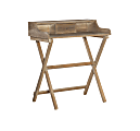 Linon Gage 30"W Folding Home Office Writing Desk, Rustic Brown 1 thumbnail image