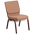 Flash Furniture HERCULES Church Chair With Book Rack, Caramel/Copper Vein