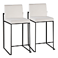 LumiSource Fuji Contemporary Counter Stools, Black/White, Set Of 2 Stools