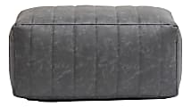 Realspace™ Faux Leather Footrest, 10"H x 22"W x 12"D, Gray 1 thumbnail image