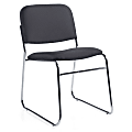 Global® Key Armless Stacking Chairs, 30"H x 18 1/2"W x 23 1/2"D, Stone Fabric, Set Of 2