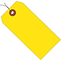 Partners Brand Prewired Plastic Shipping Tags, 4 3/4" x 2 3/8", Yellow, Case Of 100