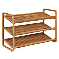 Honey-can-do SHO-01599 3-Tier Deluxe Bamboo Shoe Storage Rack, Natural - 24 x Shoes - 3 Tier(s) - 20" Height x 13" Width30" Length - Eco-friendly, Ventilated, Moisture Resistant, Durable - Bamboo