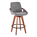 LumiSource Cosmo Counter Stool, Gray Noise Seat/Walnut Frame 1 thumbnail image