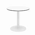 KFI Studios Eveleen Round Outdoor Patio Table, 29”H x 30”W x 30”D, Designer White/White
