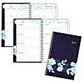 Cambridge® Customizable Weekly/Monthly Planner, 4 7/8" x 8", Midnight Magnolia, January 2019 to December 2019