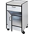 Hausmann Drawer and Cabinet Mobile Cart - 18.5" x 18.5" x 30" - 1 x Drawer(s) - 180 lb Load Capacity - Rounded Edge, Swivel Casters - Gray - Laminated
