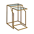 Sauder® International Lux Nesting Side Tables, 27"H x 19-1/2"W x 19-1/2"D, Clear/Gold, Set Of 2 Tables