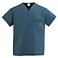 Medline ComfortEase™ Unisex 1-Pocket Reversible Scrub Top, 4X, Caribbean Blue 1 thumbnail image