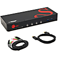 SIIG® 4 Port 4K 60HZ DisplayPort 1.2 KVM Switch With USB 3.0 Hub/Audio/Hotkey/Manual Switching