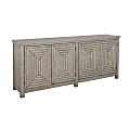 Coast to Coast Melany 4-Door Wood Credenza With Touch Latch Hardware, 36”H x 86”W x 18”D, Spalding Gray