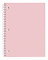 Just Basics® Poly Spiral Notebook, 8" x 10-1/2", 1 Subject, Wide Ruled, 70 Sheets, Light Pink