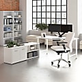 Bush Business Furniture Hustle 60"W Computer Desk and Low Storage Cabinet with Doors and Shelves, White, Standard Delivery Service 1 thumbnail image