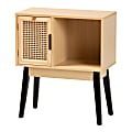 Baxton Studio Dacre Mid-Century Modern Transitional 1-Door Console Table, 27-5/8”H x 23-5/8”W x 11-13/16”D, Oak Brown 1 thumbnail image