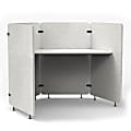 Luxor RECLAIM® Acoustic Work Pod, 4 Panel, 100% Recycled, 54-1/2"H x 73"W x 62-3/4"D, Light Gray/White