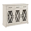 Bush® Furniture Lennox 46"W Farmhouse TV Stand For 65" TVs, Linen White Oak, Standard Delivery