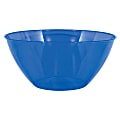Amscan 2-Quart Plastic Bowls, 3-3/4" x 8-1/2", Bright Royal Blue, Set Of 8 Bowls