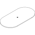 Lorell Prominence 2.0 Racetrack Conference Tabletop, 96" Width x 48" Depth, x 1.5" Thickness Top, Gray 1 thumbnail image