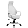 Flash Furniture LeatherSoft/Mesh High-Back Chair, White/Black/White