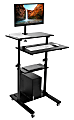 Mount-It! Mobile Computer Workstation With Monitor Mount, 54"H x 27-1/2"W x 26"D, Black 1 thumbnail image