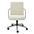 Eurostyle Leander Fabric Low-Back Office Chair, Chrome/Ivory