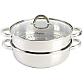 Oster Sangerfield 3-Piece Stainless Steel Everyday Pan With Steamer And Lid, 11”, Silver 1 thumbnail image